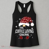 Coffee Loving Gnome Christmas Buffalo Plaid Family Matching Women's Tank Top thumb 3