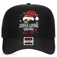 Coffee Loving Gnome Christmas Buffalo Plaid Family Matching Hat thumb 0