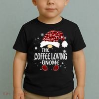 Coffee Loving Gnome Christmas Buffalo Plaid Family Matching Toddler T-Shirt thumb 2