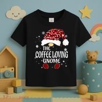 Coffee Loving Gnome Christmas Buffalo Plaid Family Matching Toddler T-Shirt thumb 3