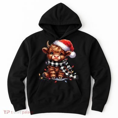 Christmas Lights Highland Cow Hoodie