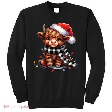 Christmas Lights Highland Cow Sweatshirt