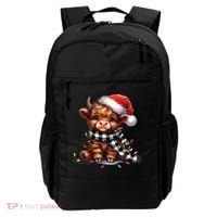 Christmas Lights Highland Cow Backpack thumb 0