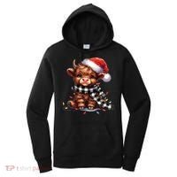 Christmas Lights Highland Cow Women's Hoodie thumb 0