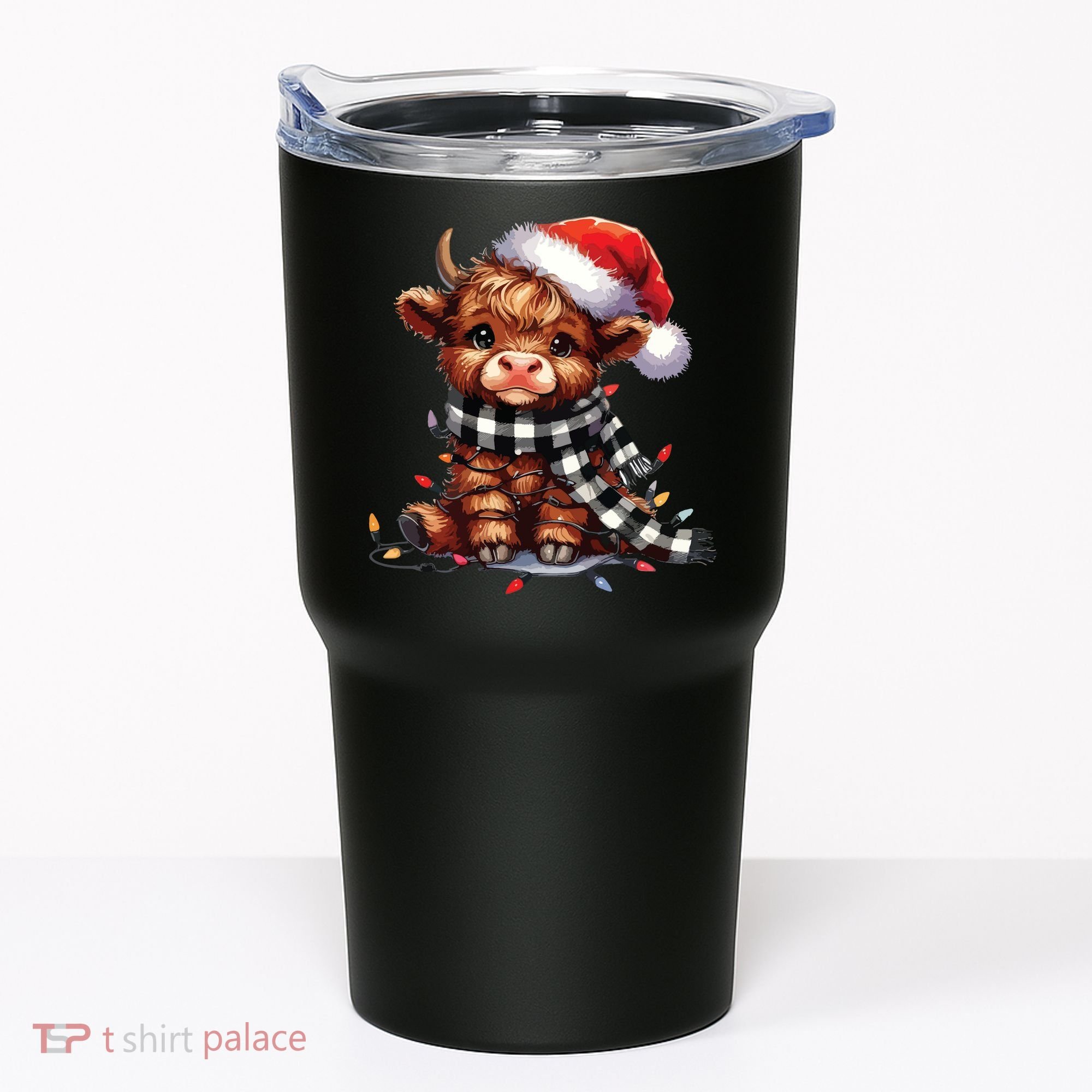 Christmas Lights Highland Cow Tumbler