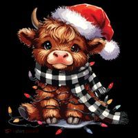Christmas Lights Highland Cow Toddler Hoodie thumb 2