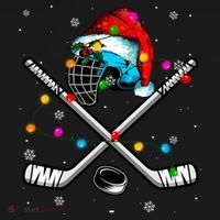 Christmas Lights Hockey Santa Hat Sport Hockey Lover Gift Women's Hoodie thumb 2