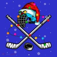 Christmas Lights Hockey Santa Hat Sport Hockey Lover Gift Women's Tank Top thumb 5