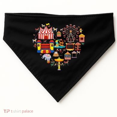 Circus Love Heart Ringmaster Party Circus USA-Made Doggie Bandana