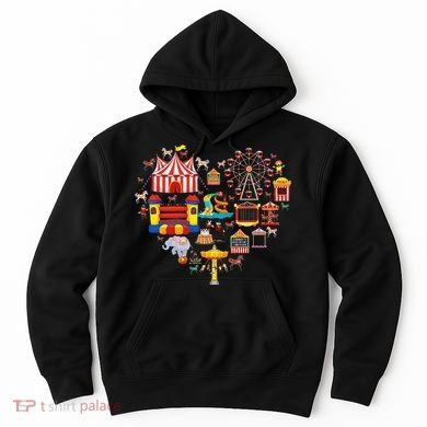 Circus Love Heart Ringmaster Party Circus Hoodie