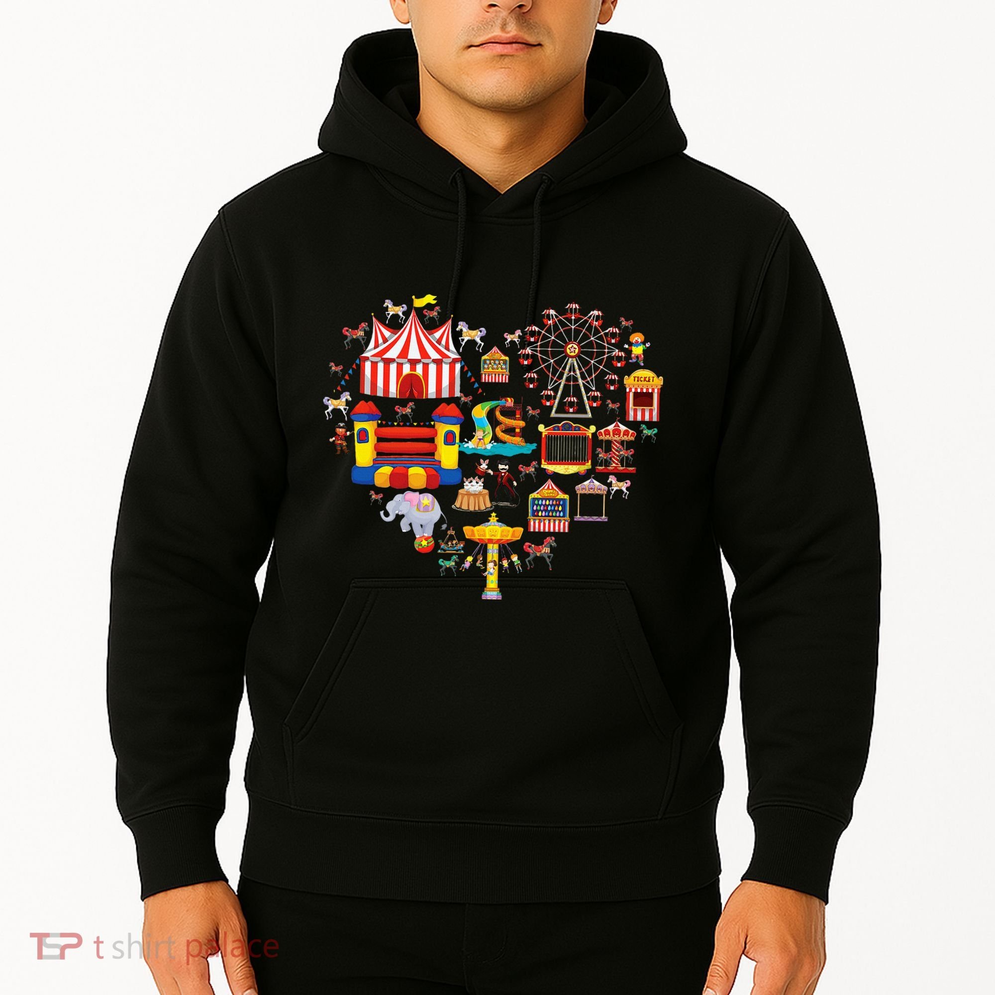 Circus Love Heart Ringmaster Party Circus Hoodie