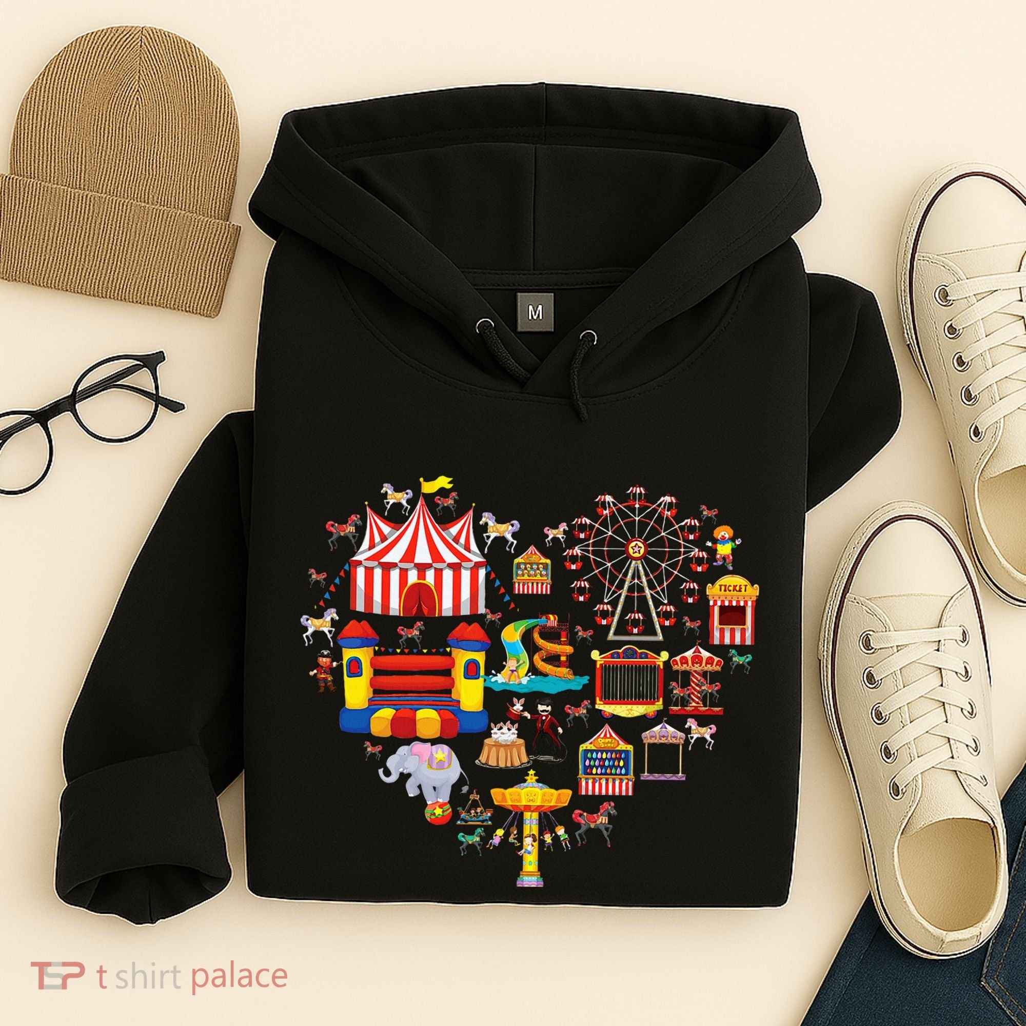 Circus Love Heart Ringmaster Party Circus Hoodie