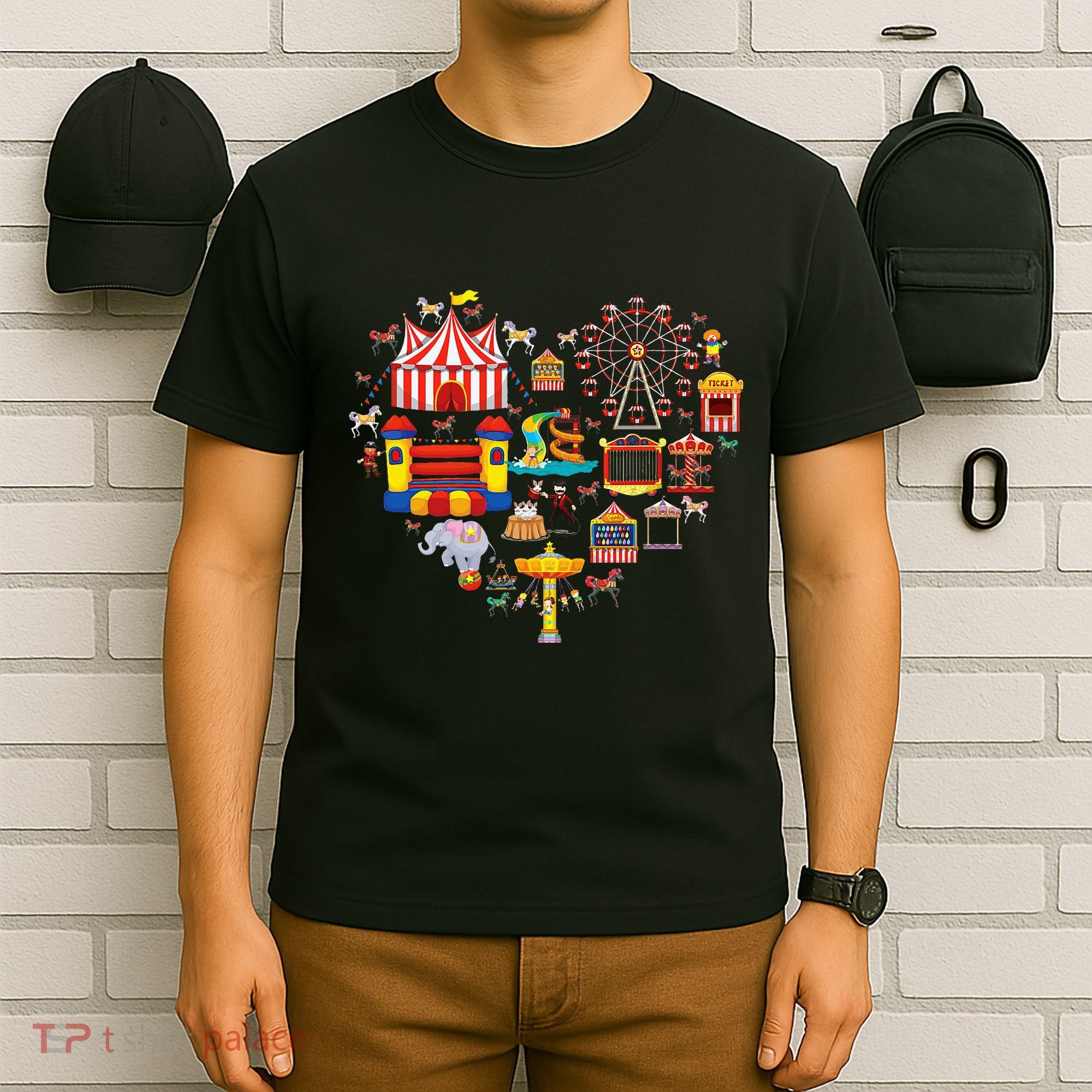 Circus Love Heart Ringmaster Party Circus T-Shirt