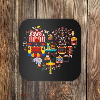 Circus Love Heart Ringmaster Party Circus Coaster