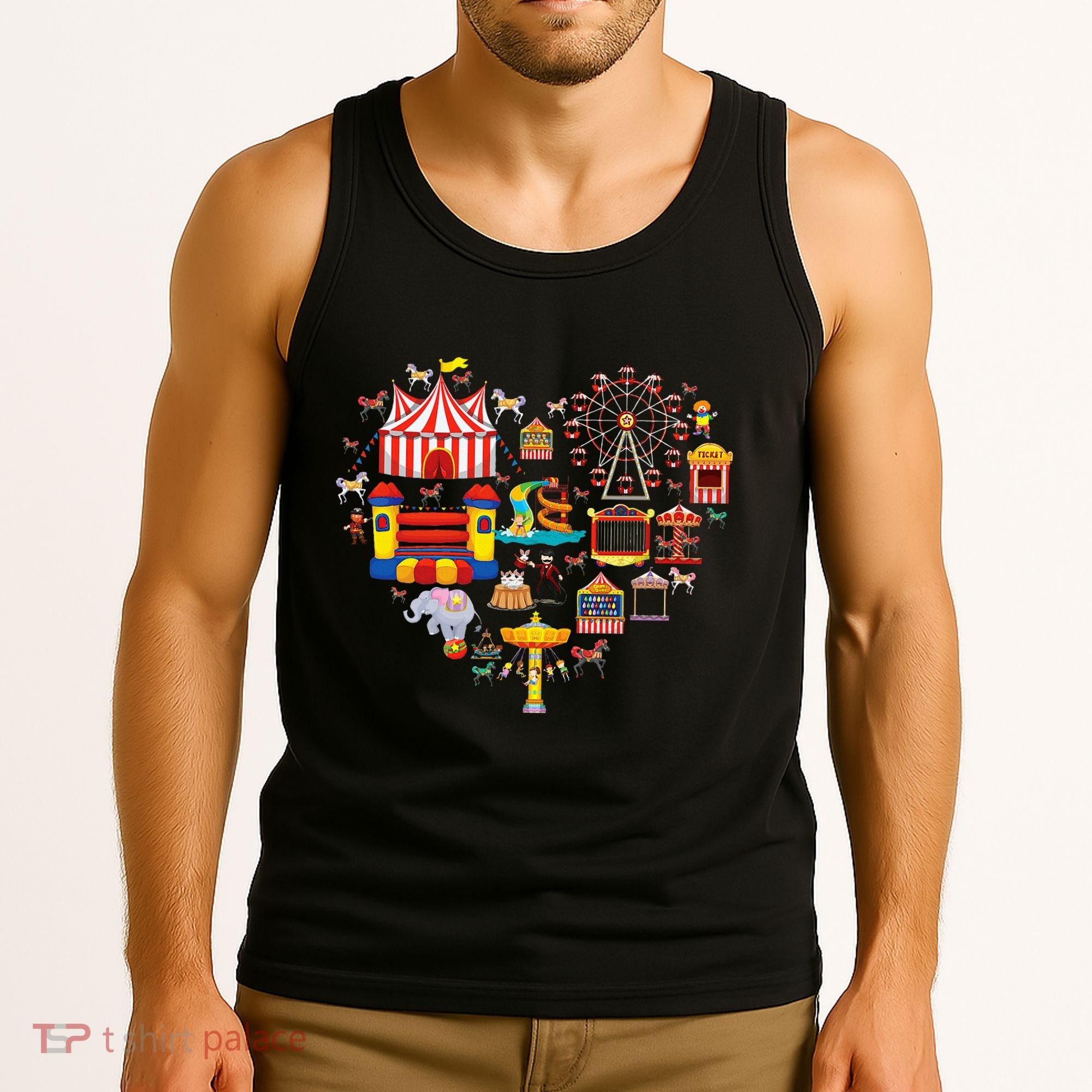 Circus Love Heart Ringmaster Party Circus Tank Top