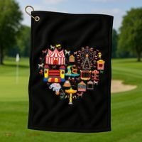 Circus Love Heart Ringmaster Party Circus Golf Towel thumb 1