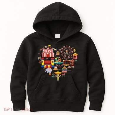 Circus Love Heart Ringmaster Party Circus Kids Hoodie