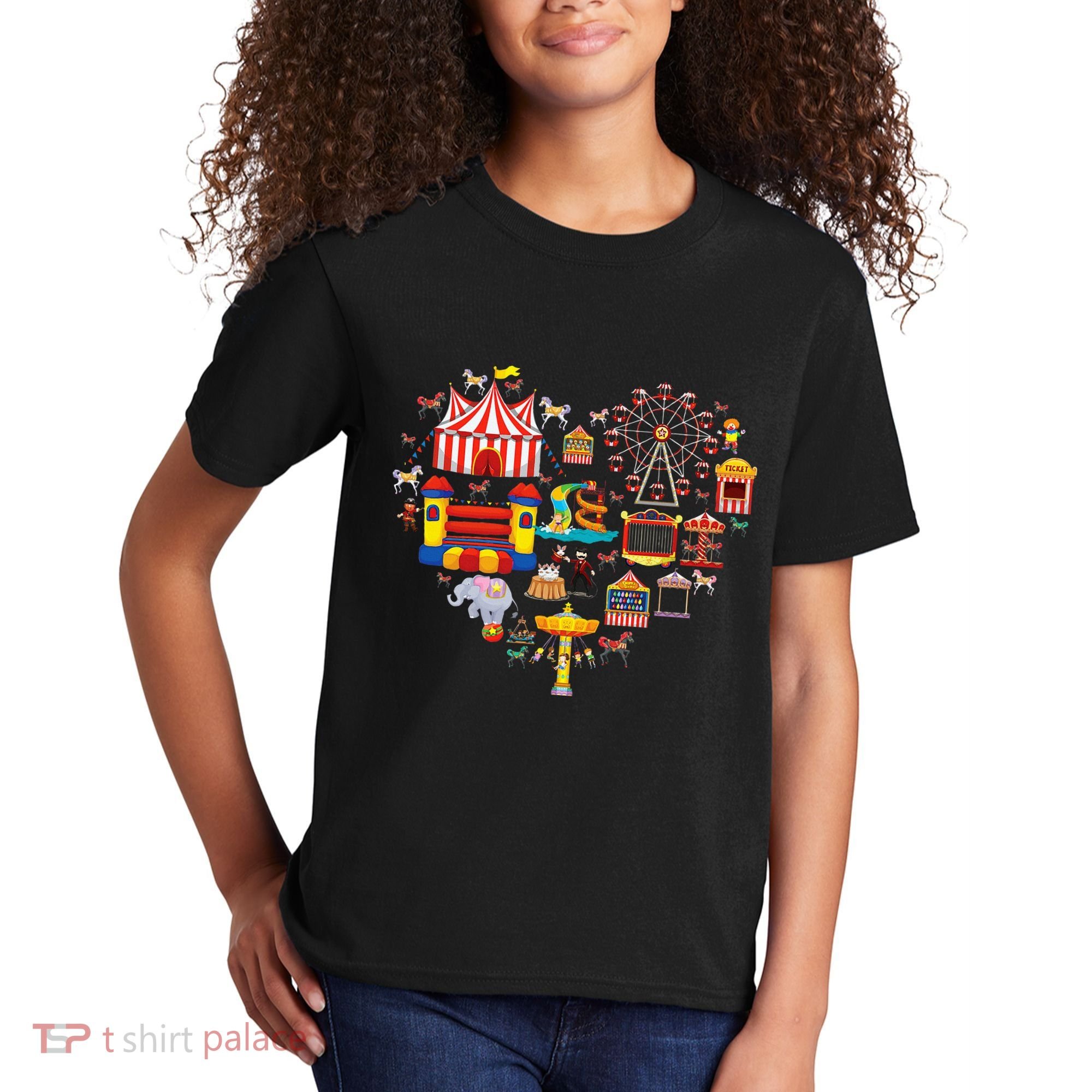 Circus Love Heart Ringmaster Party Circus Kids T-Shirt