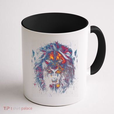 Colorful Lion Head Coffee Mug back