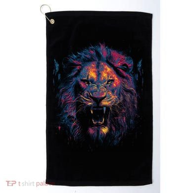 Colorful Lion Head Golf Towel
