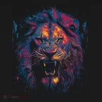 Colorful Lion Head Women's Long Sleeve Shirt thumb 2