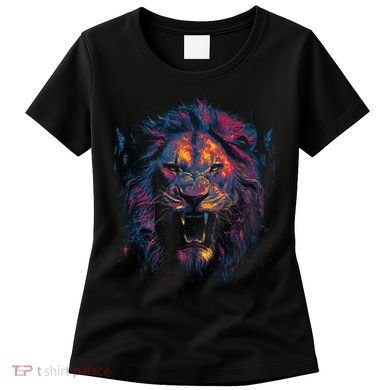 Colorful Lion Head Women's T-Shirt