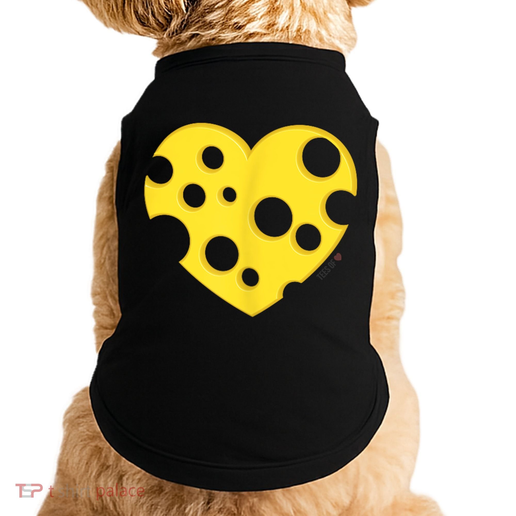 Cheese Love Heart Pocket. Holey Cheese Doggie Tank