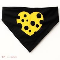 Cheese Love Heart Pocket. Holey Cheese USA-Made Doggie Bandana thumb 0