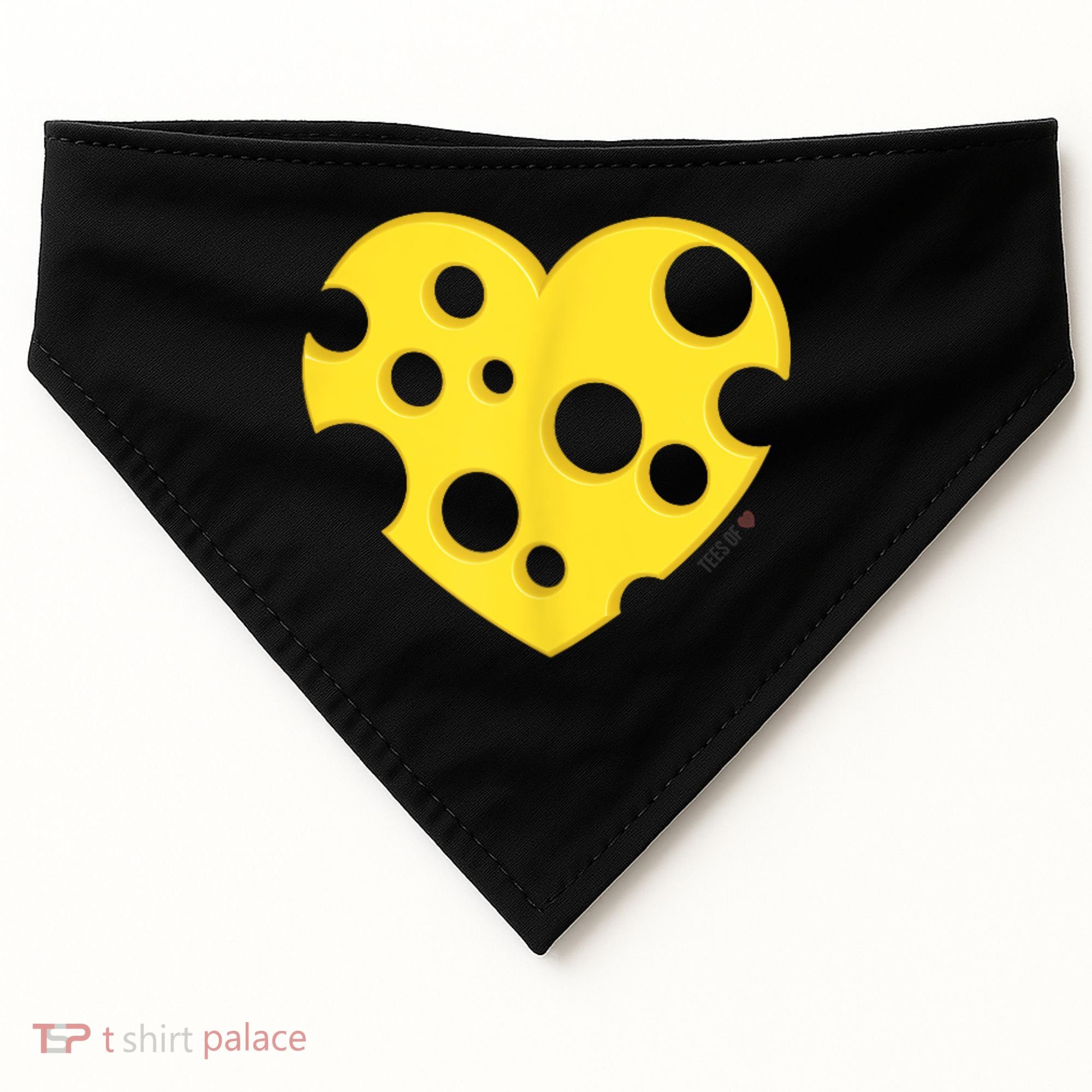 Cheese Love Heart Pocket. Holey Cheese USA-Made Doggie Bandana