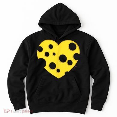 Cheese Love Heart Pocket. Holey Cheese Hoodie