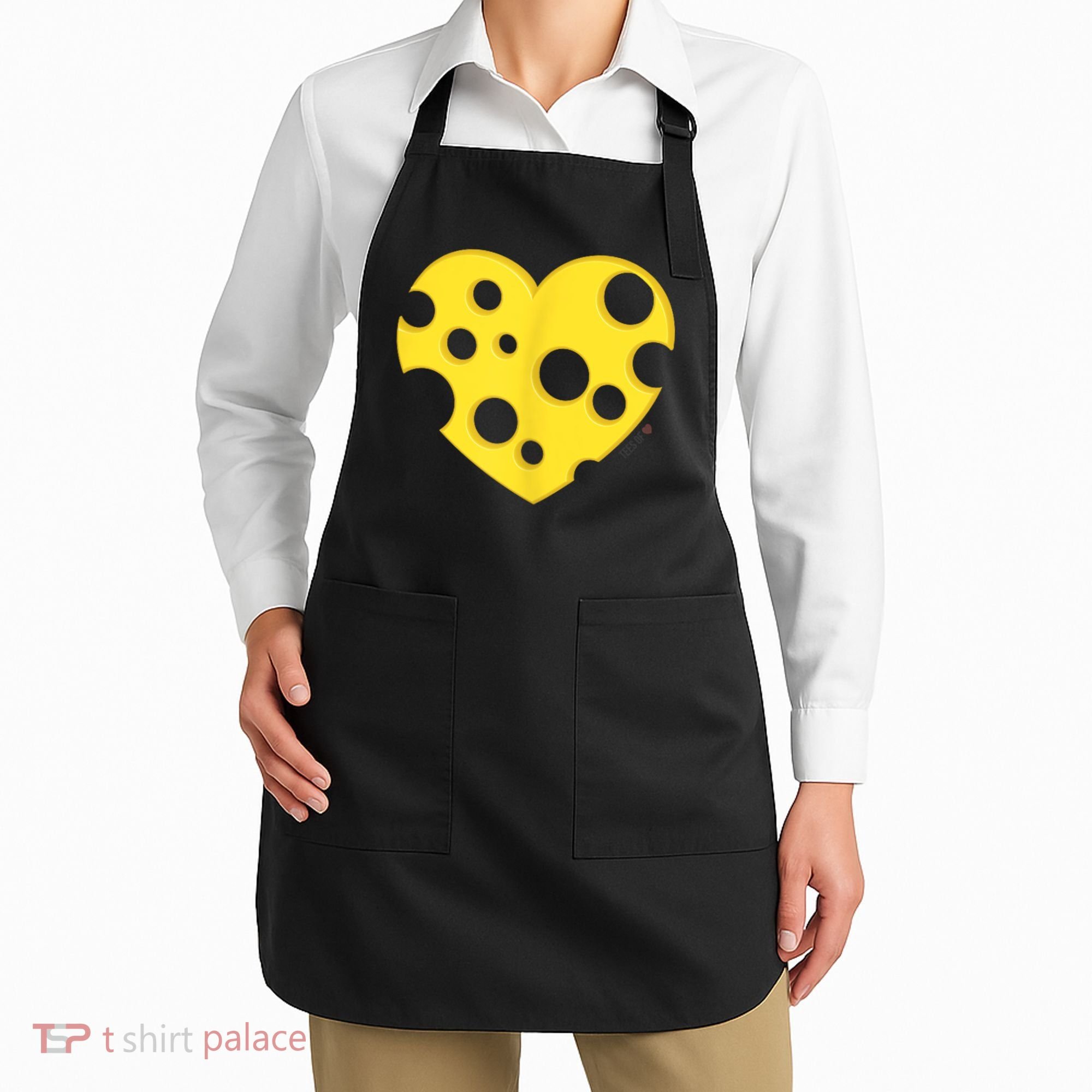 Cheese Love Heart Pocket. Holey Cheese Apron