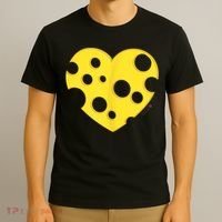 Cheese Love Heart Pocket. Holey Cheese T-Shirt thumb 3