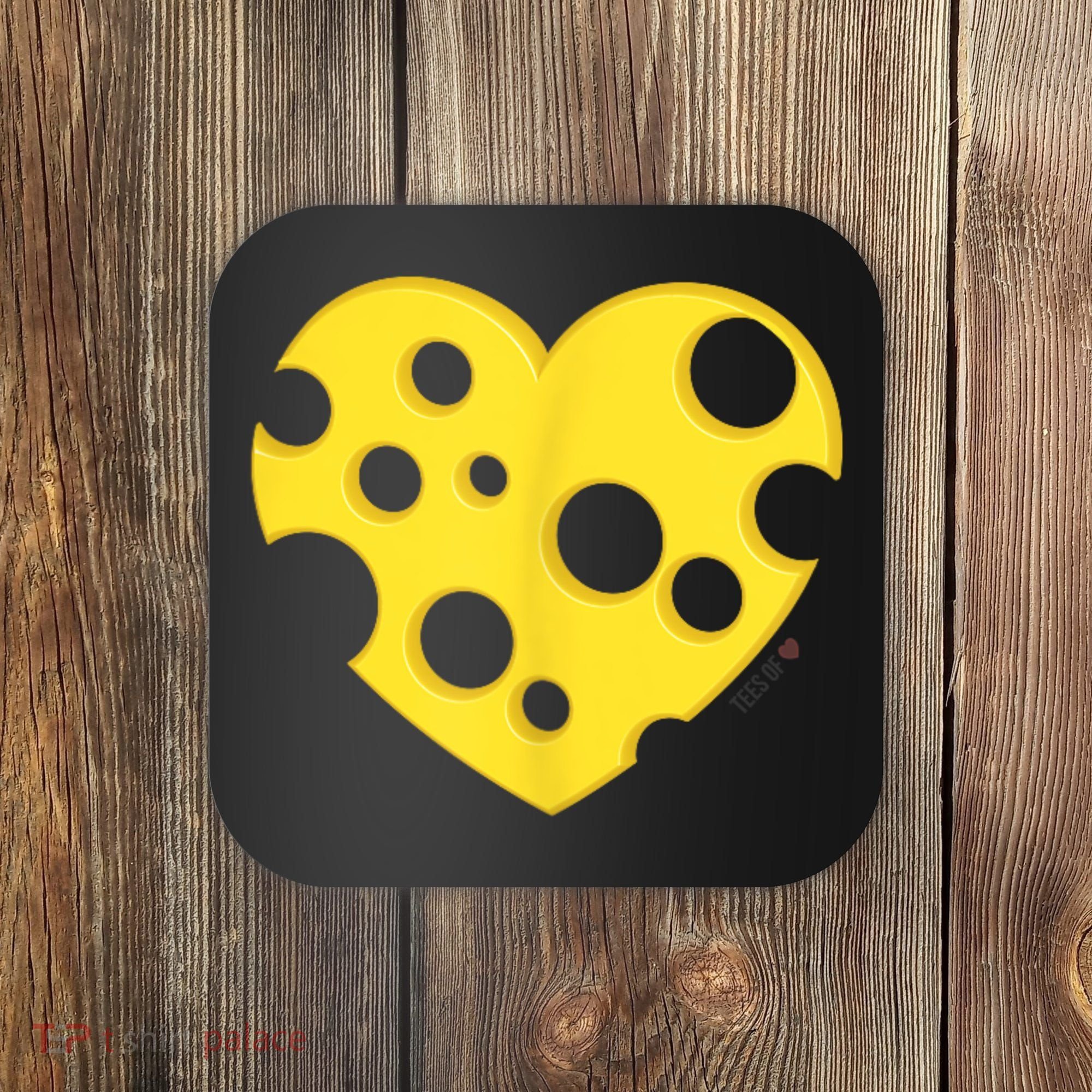Cheese Love Heart Pocket. Holey Cheese Coaster