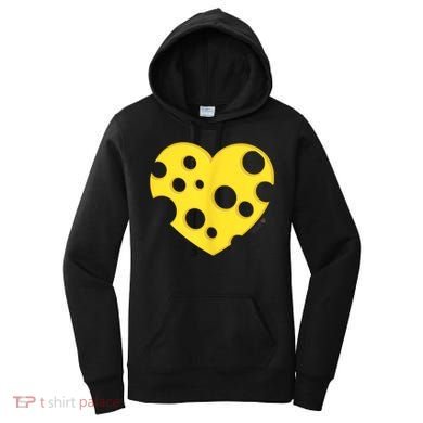 Cheese Love Heart Pocket. Holey Cheese Women's Hoodie