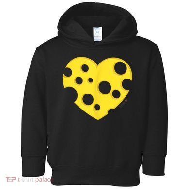 Cheese Love Heart Pocket. Holey Cheese Toddler Hoodie