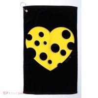 Cheese Love Heart Pocket. Holey Cheese Golf Towel thumb 0