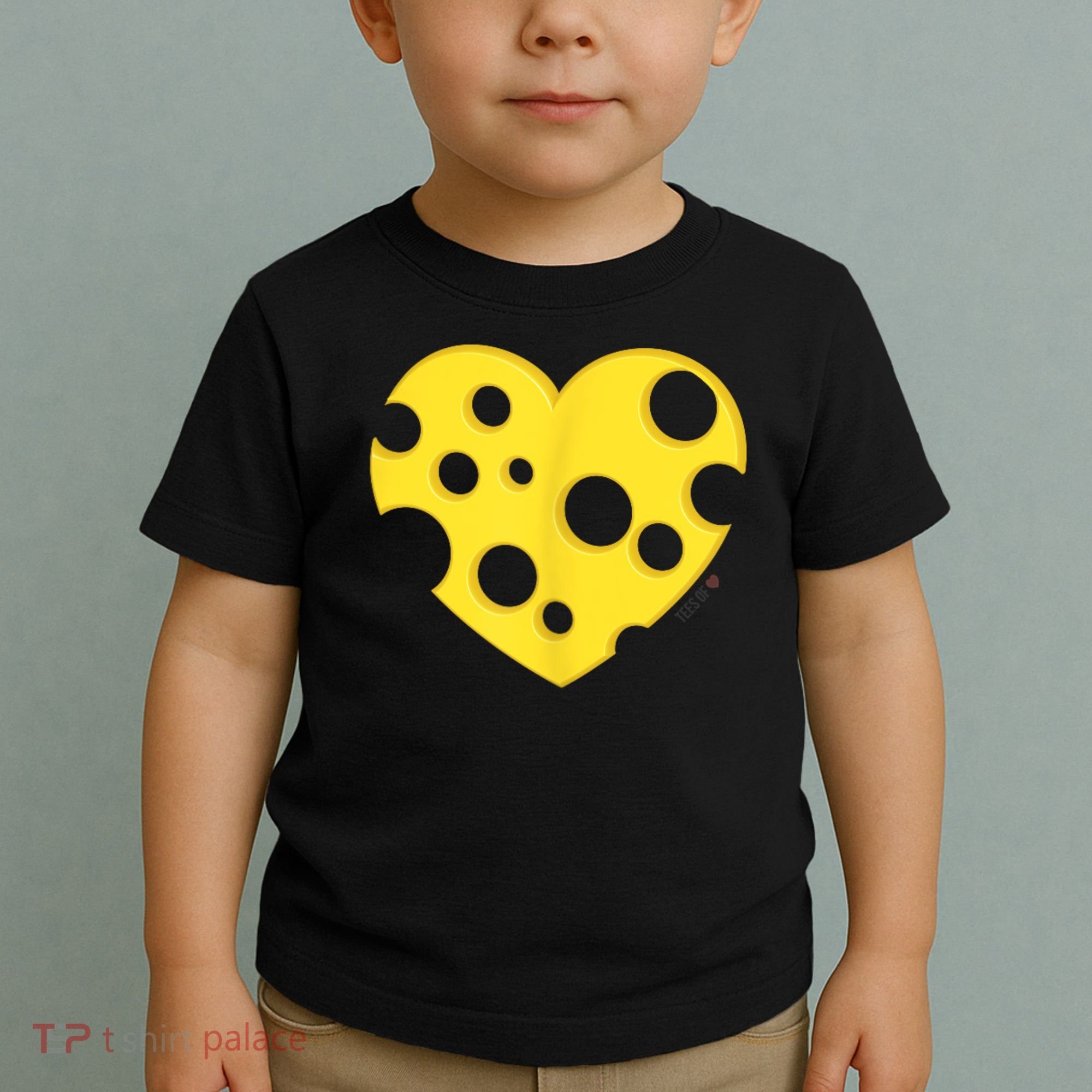 Cheese Love Heart Pocket. Holey Cheese Toddler T-Shirt