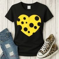 Cheese Love Heart Pocket. Holey Cheese Women's T-Shirt thumb 3