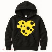 Cheese Love Heart Pocket. Holey Cheese Kids Hoodie thumb 0