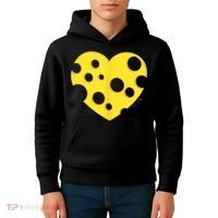 Cheese Love Heart Pocket. Holey Cheese Kids Hoodie thumb 4