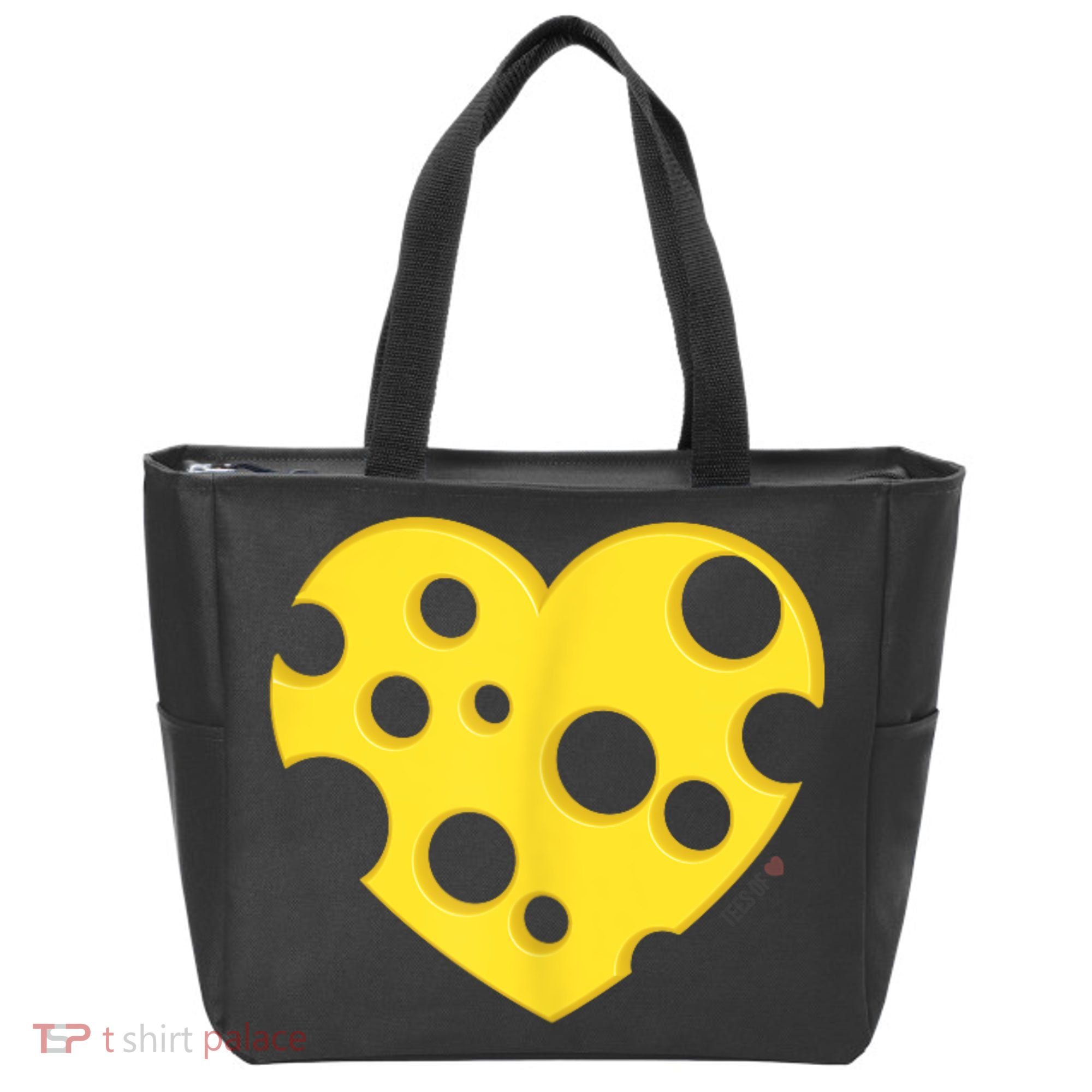 Cheese Love Heart Pocket. Holey Cheese Tote Bag