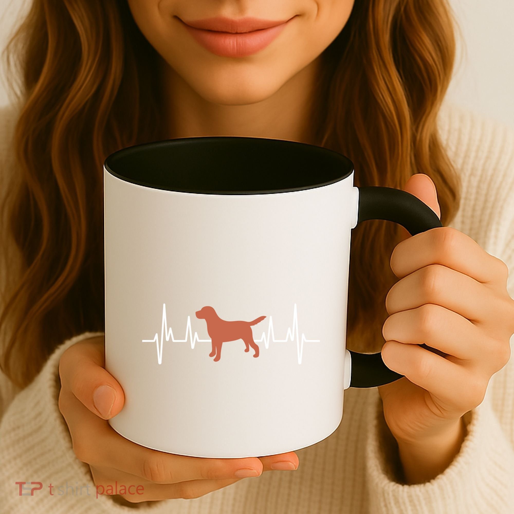 Chocolate Lab Heartbeat Valentine's Dog Labrador Retriever Cool Gift Coffee Mug