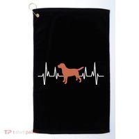 Chocolate Lab Heartbeat Valentine's Dog Labrador Retriever Cool Gift Golf Towel thumb 0