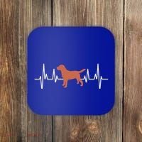 Chocolate Lab Heartbeat Valentine's Dog Labrador Retriever Cool Gift Coaster thumb 0