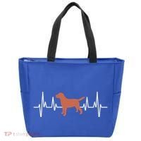 Chocolate Lab Heartbeat Valentine's Dog Labrador Retriever Cool Gift Tote Bag thumb 0