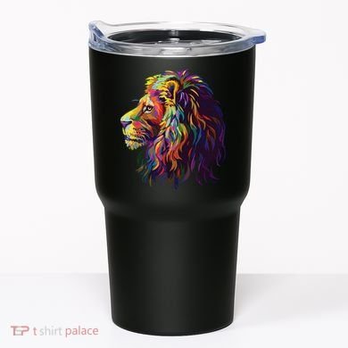 Colorful Lion Head Design Pop Art Style Tumbler