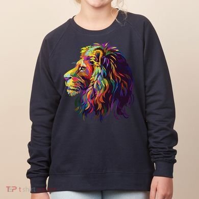 Colorful Lion Head Design Pop Art Style Women's Sweatshirt