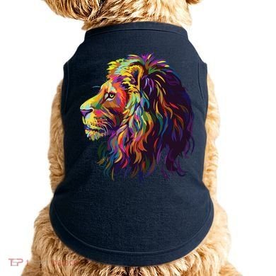 Colorful Lion Head Design Pop Art Style Doggie Tank
