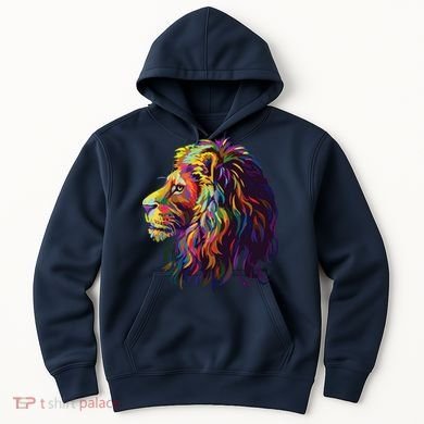 Colorful Lion Head Design Pop Art Style Hoodie