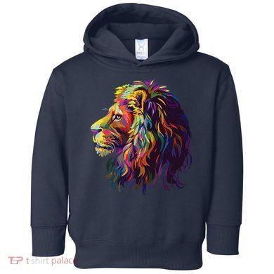 Colorful Lion Head Design Pop Art Style Toddler Hoodie
